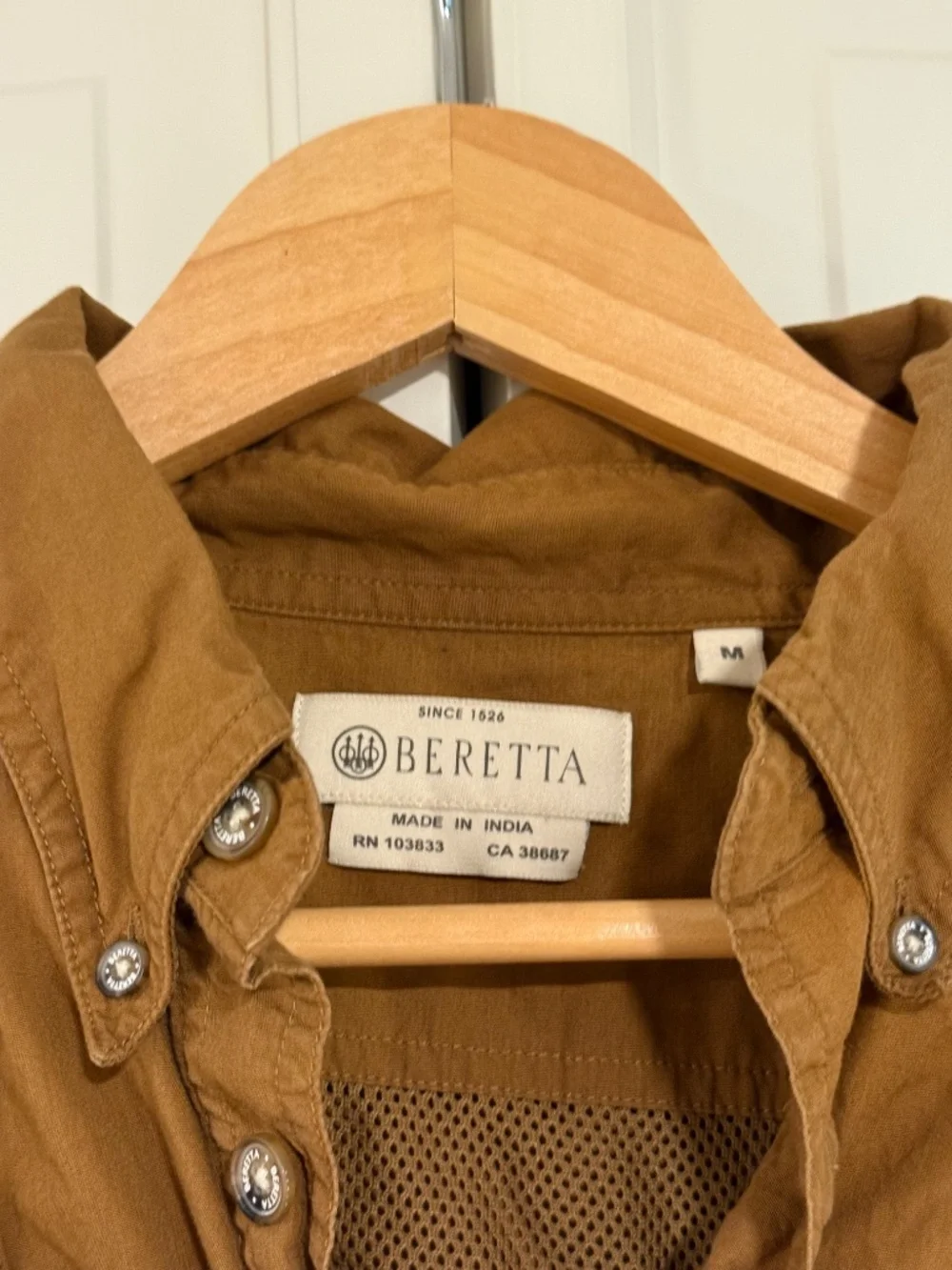 Beretta Men’s Medium Brown Shooting Hunting Shirt Short Sleeve
